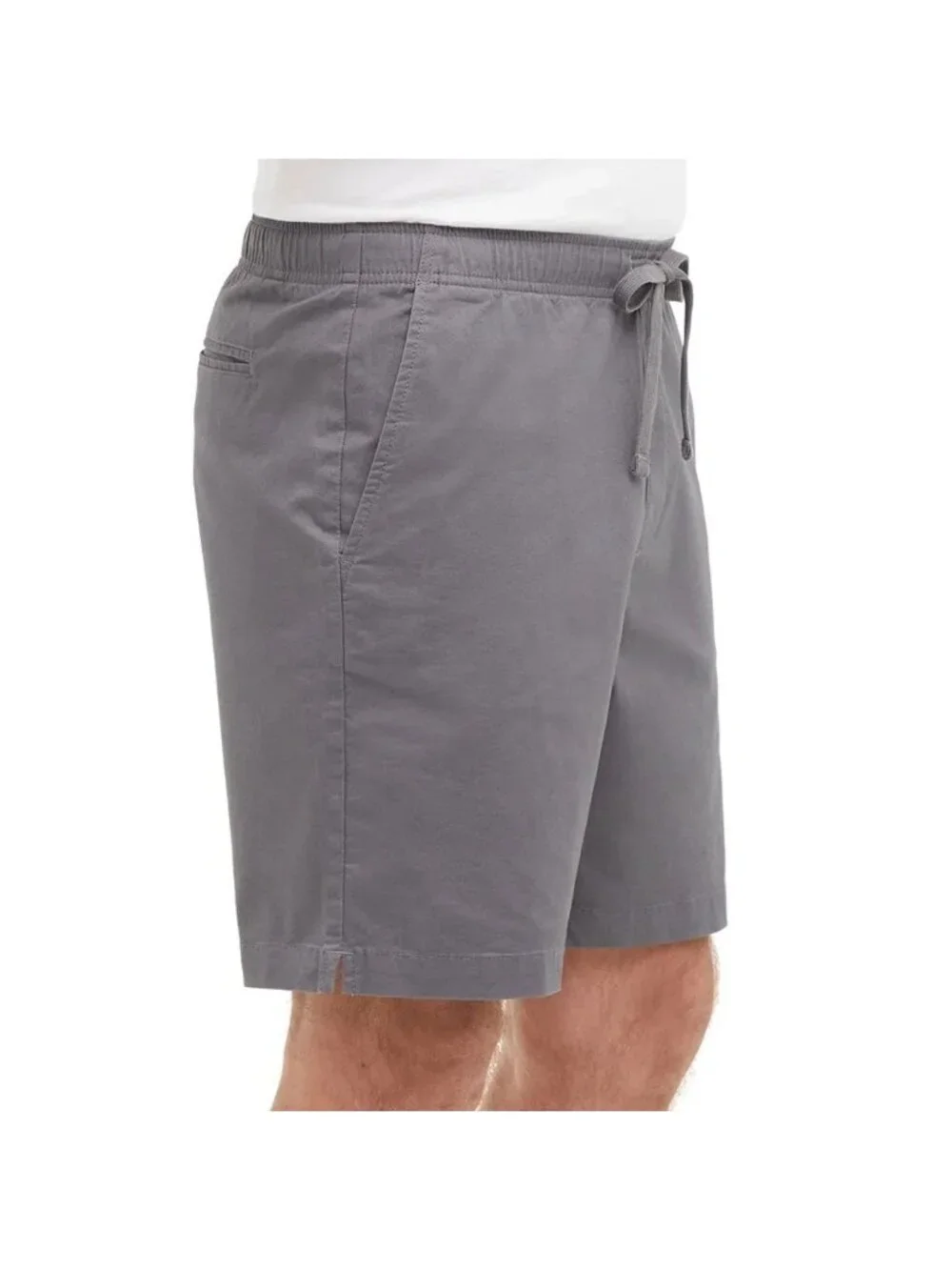 NWOT Banana Republic Men's L Gray Elastic Waist Chino Shorts 98% Cotton
